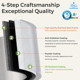 COFaR 4 Tier Metal Farmhouse Storage Cabinet with 2 Barn Door, 3 Adjustable Shelves and Legs, for Dining Room, Kitchen,Pantry,Bathroom, Living Room, Office (White, 61" Farmhouse) COFaR