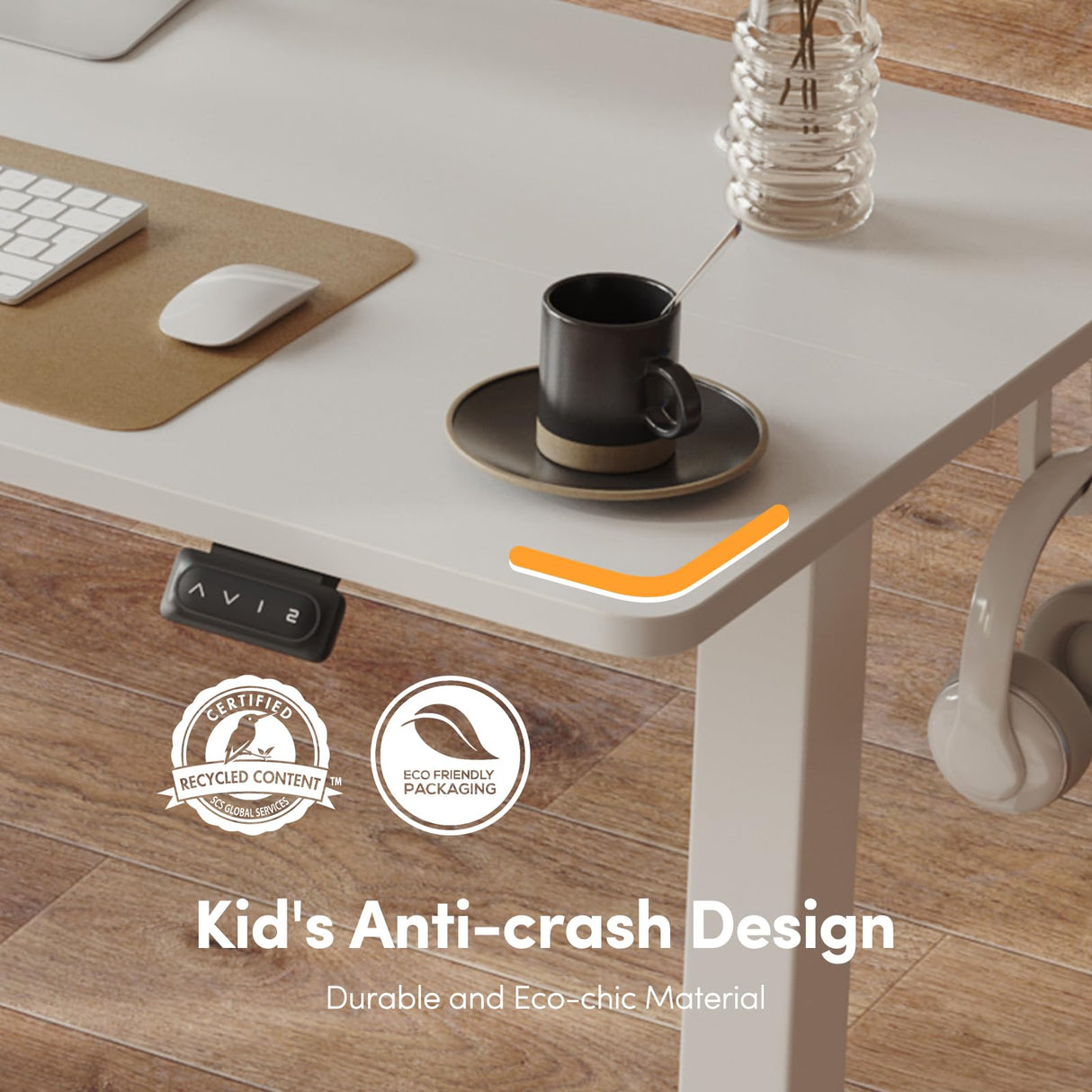 FEZIBO Electric Standing Desk Adjustable Height, 60 x 24 Inch Sit and Stand Desk, Home Office Desk, Ergonomic Workstation Computer Desk, White FEZIBO