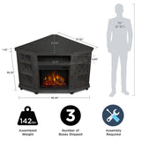 Real Flame Lynette 56" Corner Electric Fireplace TV Stand for TVs up to 55 inches, Entertainment Center with Electric Fireplace, Living Room TV Stand with Fireplace. Real Flame