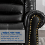 SOCIALCOMFY Swivel Rocker Recliner Chair with Heat and Vibration, 360° Swivel Glider Rocker Manual Reclining Chair, Massage Rocking Recliners with Side Pockets & USB Ports for Living Room, Black SOCIALCOMFY