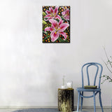 Lilly Flower Diamond Painting DIY 5D, Numbering Kit, Tropical Green Leaves Artwork/Pictures Red Lilium Floral Wall Art Crystal Rhinestone Embroidery Painting Home Decor Adults Gift(12''Wx 16''H) Tucocoo