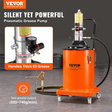 VEVOR Grease Pump, 5 Gallon Air Grease Pump with 13 ft High Pressure Hose and Grease Gun, 20L Pneumatic Grease Pump with Wheels, Portable Lubrication Grease Pump VEVOR