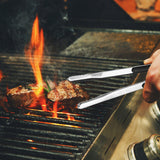 4 Pack Premium Stainless Steel Kitchen Tongs, Serving Tongs for Cooking, XEVOM Metal Food Tongs with Non-Slip Grip, Heat Resistant Grill Tongs 10 inch XEVOM