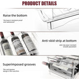 YENXIKU Wine Rack for Countertop, Fridge, Inside Cabinet, 2 Tier Plastic Tabletop Wine Bottle Holder, Water Bottle Organizer for Refrigerator, Pantry, Hold 6 Bottles YENXIKU