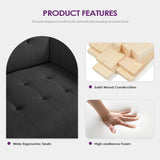 TYBOATLE Sofa Couch, Living Room Furniture Sectional Sofa Sets of 3 Pcs, Tufted Mid-Century Loveseat w/USB, Cupholders & Comfy Single Sofa for Small Space, Apartment, Office (Dark Grey) TYBOATLE