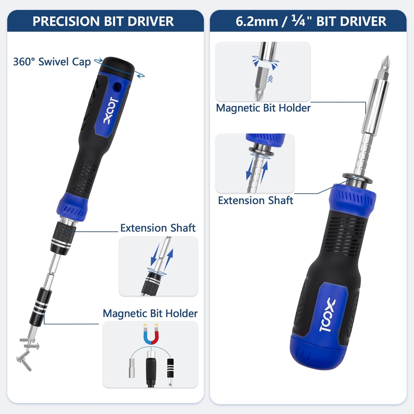 XOOL 200 in 1 Precision Screwdriver Kit, Electronics Repair Tool Magnetic Driver Kit with 164 Bits, Flexible Shaft, Extension Rod for Computer, iPhone, Laptop, PC, PS4, Xbox, Nintendo - WoodArtSupply