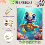Pangoo Art Paint by Numbers Kit for Adults, Underwater World Paint by Number for Adults, Paint by Numbers Turtle Canvas DIY Kits, Simple Adult Paint by Number Beginner for Home Wall Art 16x20 inch Pangoo Art
