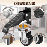 SPACECARE Workbench Casters kit 900Lbs Heavy Duty Quick Release 2 Mounting Options Retractable Workbench Stepdown Caster Wheels Adjustable Polyurethane Durable Steel Construction (Set of 4) SPACECARE