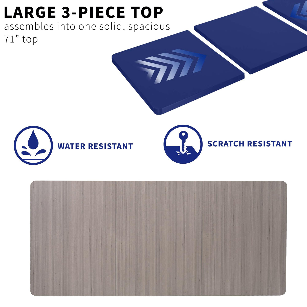 VIVO Universal 71 x 36 inch Table Top for Standard and Sit to Stand Height Adjustable Home and Office Desk Frames, Dark Gray Extra-Wide Desktop, DESK-TOP72-36G VIVO