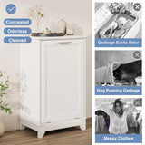 FiveWillowise Tilt Out Trash Cabinet, Kitchen Trash Can Cabinet w/Negative ion and deodorizing Function, Dog Proof 20 Gallon Garbage Can Cabinet for Kitchen, Bathroom, Living Room, White FiveWillowise