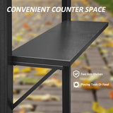 Domi Grill Gazebo 8' × 6', Outdoor Aluminum Frame BBQ Gazebo with Shelves Serving Tables and Hooks, Permanent Double Roof Gazebos for Patio Lawn Deck Garden (Dark Grey) domi outdoor living