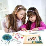 DIY Mosaic Picture Frame Craft Kit for Kids - Creative Arts & Crafts Glass Pebbles Activity for Girls & Boys, Decorate Your Own Photo Frame, Perfect Birthday & Christmas Gift for Kids Ages 6-12 LEJITEKK