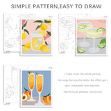 F.NIMAGOP 6 Pack Paint by Numbers Kit for Adults Beginners,DIY Acrylic Paint by Number Kits On Canvas Without Frame,Cocktail Adult Paint by Number for Home Wall Decor 7.8x11.8inch F.NIMAGOP