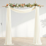 30" x 20Ft Wedding Arch Draping Fabric, 1 Panel Ivory Sheer Curtain Drapes Extra Wide & Long Backdrop Curtains for Wedding Arch Ceremony Birthday Party Decorations Party Talk