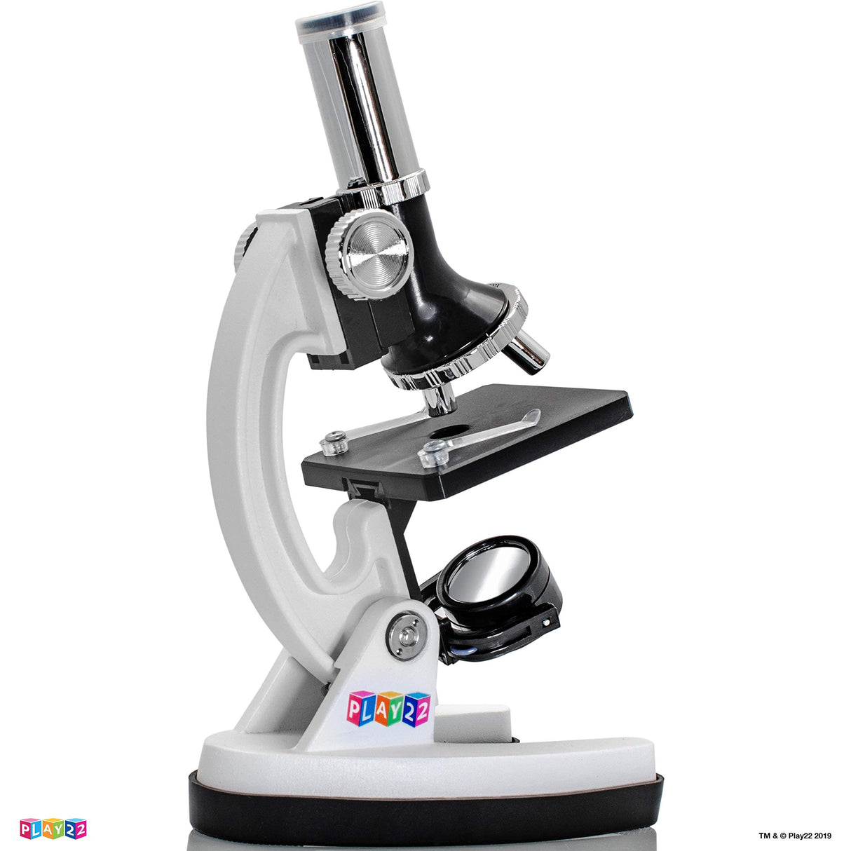 Play22 Kids Microscope Kit 50 PCS - Science Kit for Kids 120X-1200X Microscope Slides, Metal Body Microscope, Carrying Box, Science Experiments Lab Toy Gifts Play22