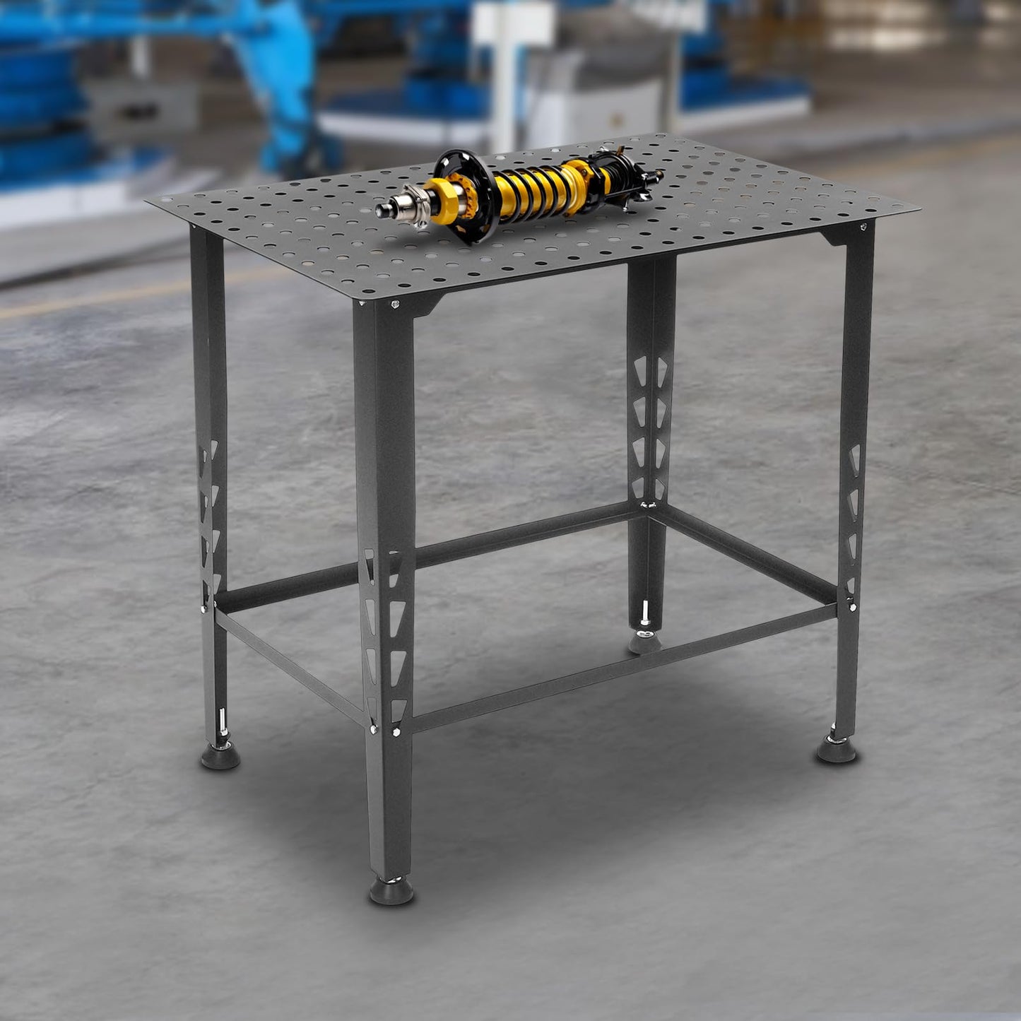 Welding Table,36" X 24" Welding Table Top,0.157in Thick Fabrication Table,600Lbs Load Capacity Metal Workbench,Portable Work Bench With Double-Layer Storage Heavy Duty Carbon Steel Weld Table - WoodArtSupply