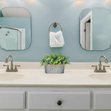 Dahey Artificial Eucalyptus Faux Plants Indoor for Farmhouse Home Decor Fake Potted Plants in Rustic Rectangular Pots Table Centerpiece for Office Bath Living Room Greenery Decor, 7" L x 4" H Dahey