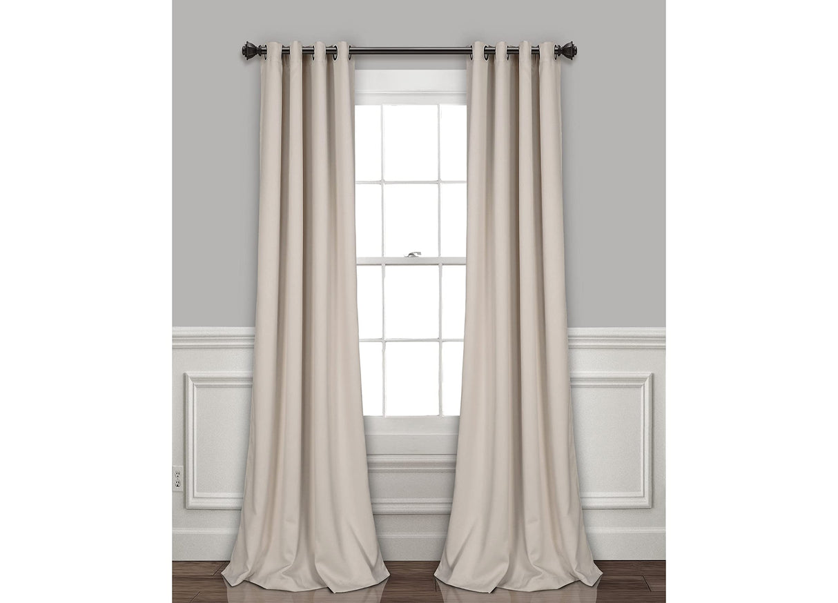 Lush Decor Insulated Grommet Blackout Window Curtain Panels, Pair, 52" W x 84" L, Wheat - Classic Modern Design - Chic Window Decor - Long Curtains For Living Room, Bedroom, Or Dining Room Lush Decor