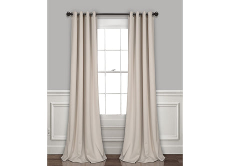 Lush Decor Insulated Grommet Blackout Window Curtain Panels, Pair, 52" W x 84" L, Wheat - Classic Modern Design - Chic Window Decor - Long Curtains For Living Room, Bedroom, Or Dining Room Lush Decor