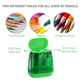 Sonuimy Pencil Sharpeners, 4 Pcs Pencil Sharpeners Manual,Dual Holes Compact Colored Handheld Pencil Sharpener for Kids with Lid Adults Students School Class Home Office (Covered) Sonuimy