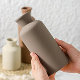 Ceramic Vase Set of 3, Flowers Neutral Modern Vases Home Decor Rustic Farmhouse Decor Pampas Vase for Table Mantel Entryway Shelf Living Room Kitchen Bathroom - Brown ooit