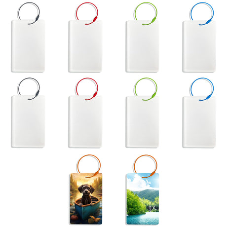 echomerx 10-Pack Acrylic Sublimation Luggage Tag Blanks - Clear DIY Heat Transfer Blanks for Custom Photo Travel Tags echomerx