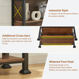 HOMBAZAAR Book Shelf,3 Tier Small Bookshelf with Metal Frame and Backboard,Rustic Brown Deep Bookcase with Engineered Wood Shelves,Short Shelf Bookcase for Living Room,Bedroom and Office HOMBAZAAR