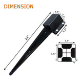 WIMART Fence Post Anchor - Heavy Duty Metal 4''x4'' Ground Spike for Fence, Mailbox, Bird Feeder, Decking... with Black Powder Coating (Set of 8) WIMART