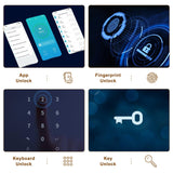 Billconch Smart Gun Safe for Multiple Pistols - Automatic Lock Safe Box with LCD Display/Voice Guide, Quick Access Unlock with Fingerprint/Keypad/Key/App, Biometric Handgun Safe for Money Valuables BILLCONCH