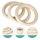 50 PCS 50mm Unfinished Wooden Rings for Craft, Nature Solid Wood Rings for DIY Crafts Without Paint, Macrame Wooden Rings for Ring Pendant and PONGJA