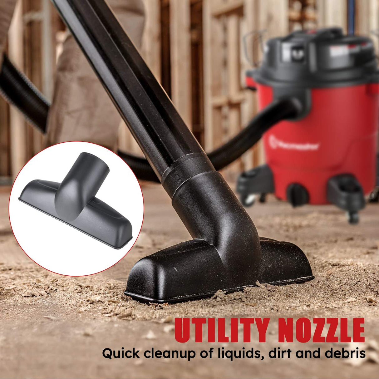 Vacmaster Red Edition VJH1211PF 1101 Heavy-Duty Wet Dry Vacuum Cleaner 12 Gallon 5.5 Peak HP 2-1/2 inch Hose Vacmaster