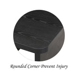 FIVEGIVEN Black Modern Coffee Table - Modular L Shaped Convertible to Square/Rectangle, 47.2 Inch Wooden Coffee Table with Rounded Corners & Adjustable Feet FIVEGIVEN