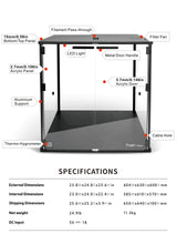 FNATR 3D Printer Enclosure Ender 3 Enclosure Resin 3D Printer Enclosure LED HEPA Ventilation 3D Printer Cover for Ender 3 S1/Elegoo Neptune 4/Bambu Lab A1 with AMS Lite/Prusa MK4/Ankermake M5 FNATR