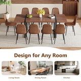 UELKS 86.6" Dining Table Set for 10, Modern 11 Piece Wood Kitchen Table and Chairs Set, Large Rectangle Dining Table with 10 Suede Upholstered Chairs, Perfect for Family Gatherings and Dining Room UELKS