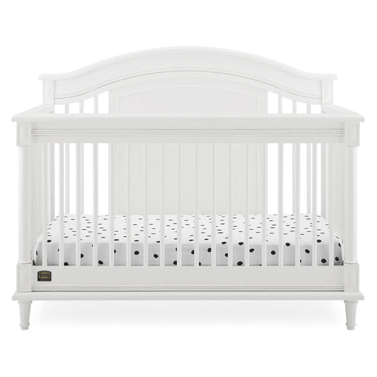 Delta Children Simmons Kids Juliette 6-in-1 Convertible Crib with Toddler Rail, Greenguard Gold Certified, Bianca White