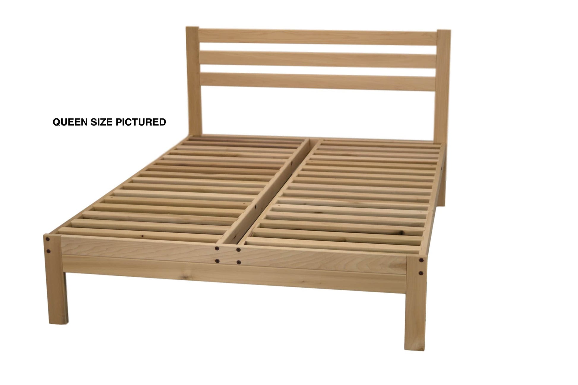 Lexington King Platform Bed - Unfinished Natural Wood Frame with Slatted Headboard - Easy Assembly, No Box Spring Required - WoodArtSupply