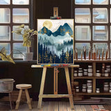 Natuyalo Paint by Numbers Kit for Adults - Abstract Forest DIY Adult Paint by Number Kits Natural Landscape Acrylic Canvas Painting for Adults Beginners Art Crafts Without Frame, 16x20 Inch Natuyalo