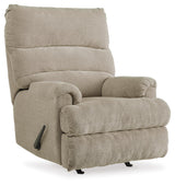 Signature Design by Ashley Man Fort Traditional One Pull Rocker Recliner, Beige Signature Design by Ashley