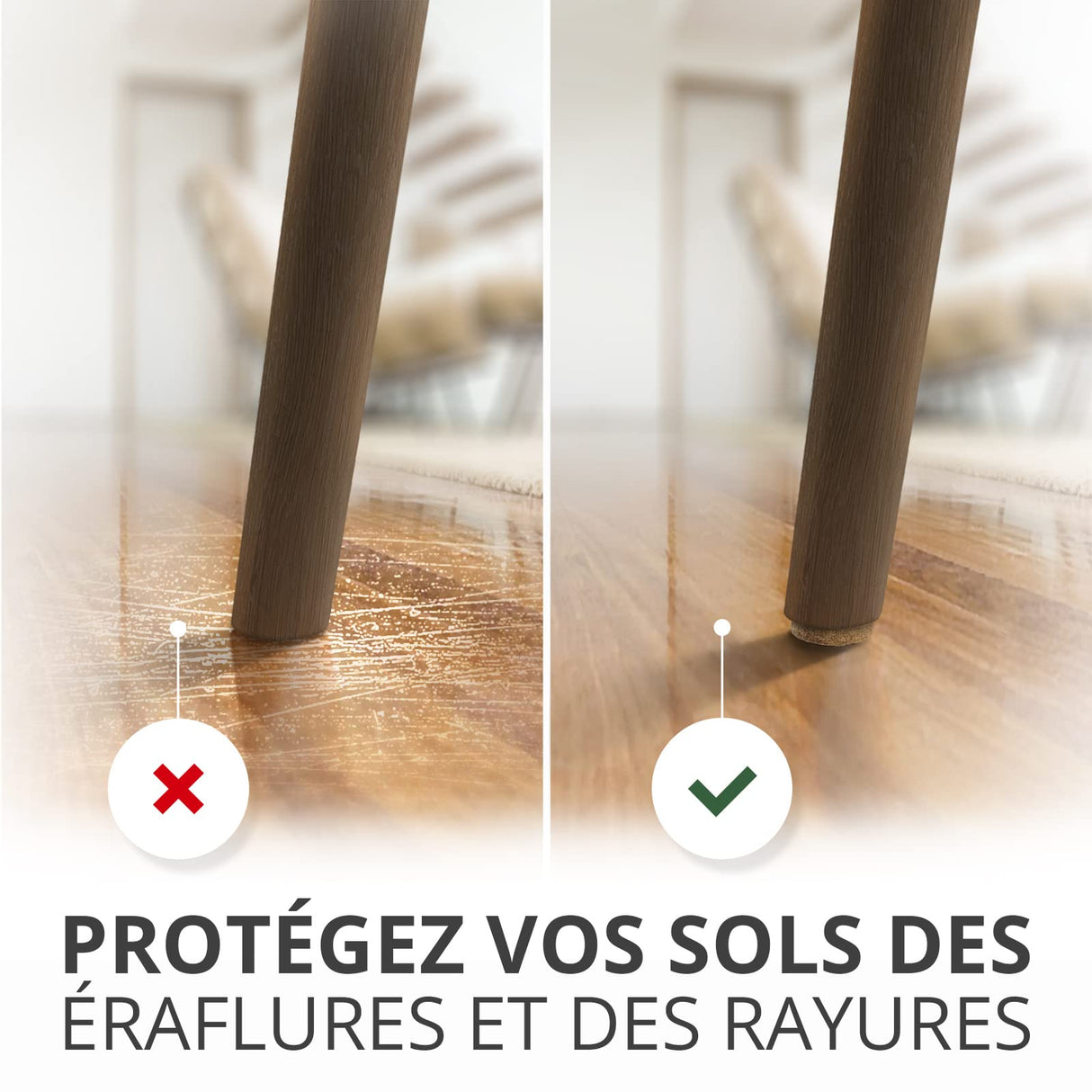 Felt Furniture Pads X-PROTECTOR 133 PCS Premium Furniture Pads - Felt Pads Furniture Feet Best Wood Floor Protectors - Protect Your Hardwood & Laminate Flooring! Brown and Beige X-Protector