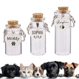 Signifyule Personalized Pet Memorial Bottle for Pet Hair,Keepsake for Dog Hair with Heart Shape Custom Pet Name Glass,Pet Fur Memorial Fur,Pet Loss Memory Signifyule