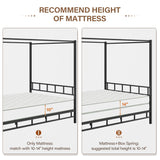 BarnFurin Full Size Metal Canopy Bed Frame,Mattress Foundation Platform with Metal Slats Support,Under-Bed Extra Storage No Box Spring Needed, Easy Assembly, Black BarnFurin