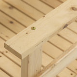 Outsunny 7' Wooden Garden Bridge with Safety Rails, Outdoor Footbridge for Ponds, Creeks, Backyard, Natural Outsunny