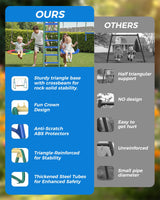 SPORTSWIN 6in1 Outdoor Metal Swing Sets for Backyard for Kids with Heavy Duty Frame (Green) SPORTSWIN