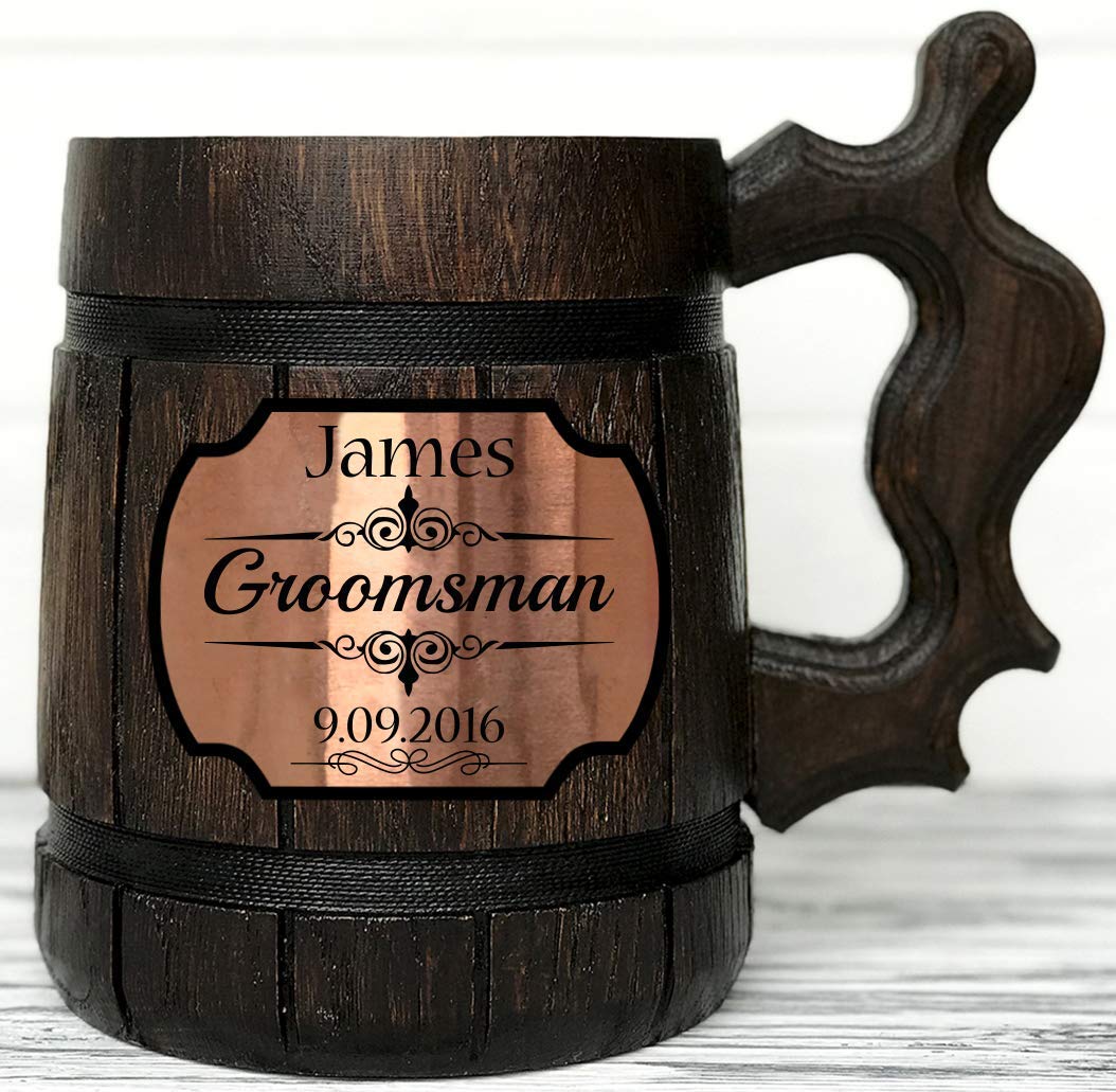 Personalized Wooden Beer Mug - Thumbnail 2