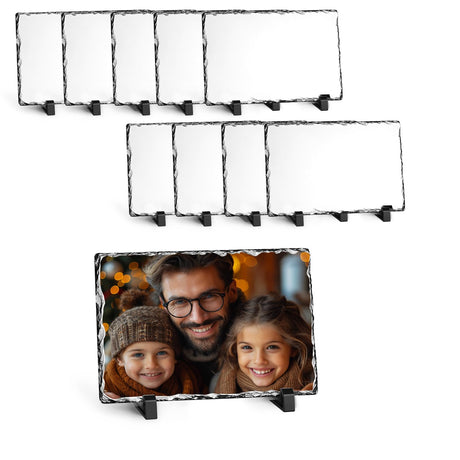 WANZELONYO Sublimation Slate Blanks 6x8 Inch Sublimation Plaque Rock Stone Picture Photo Plate 10 Pack Bulk WANZELONYO