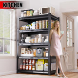 ZZXCBB Garage Shelving Heavy Duty, Adjustable 5-Tier Garage Shelves,3000LBS Metal Storage Shelves,Shelving Unit and Utility Storage Rack for Basement,Easy Assembly,Black 72''H x 35.4''W x 15.7''D ZZXCBB