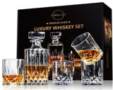 LIGHTEN LIFE Whiskey Decanter Set for Men,Crystal Whiskey Glasses and Decanter Set in Gift Box,Non-Lead Glass Decanter Set,Bourbon Decanter Set for Whiskey Lovers,Liquor Decanter Set for Dad Husband LIGHTEN LIFE