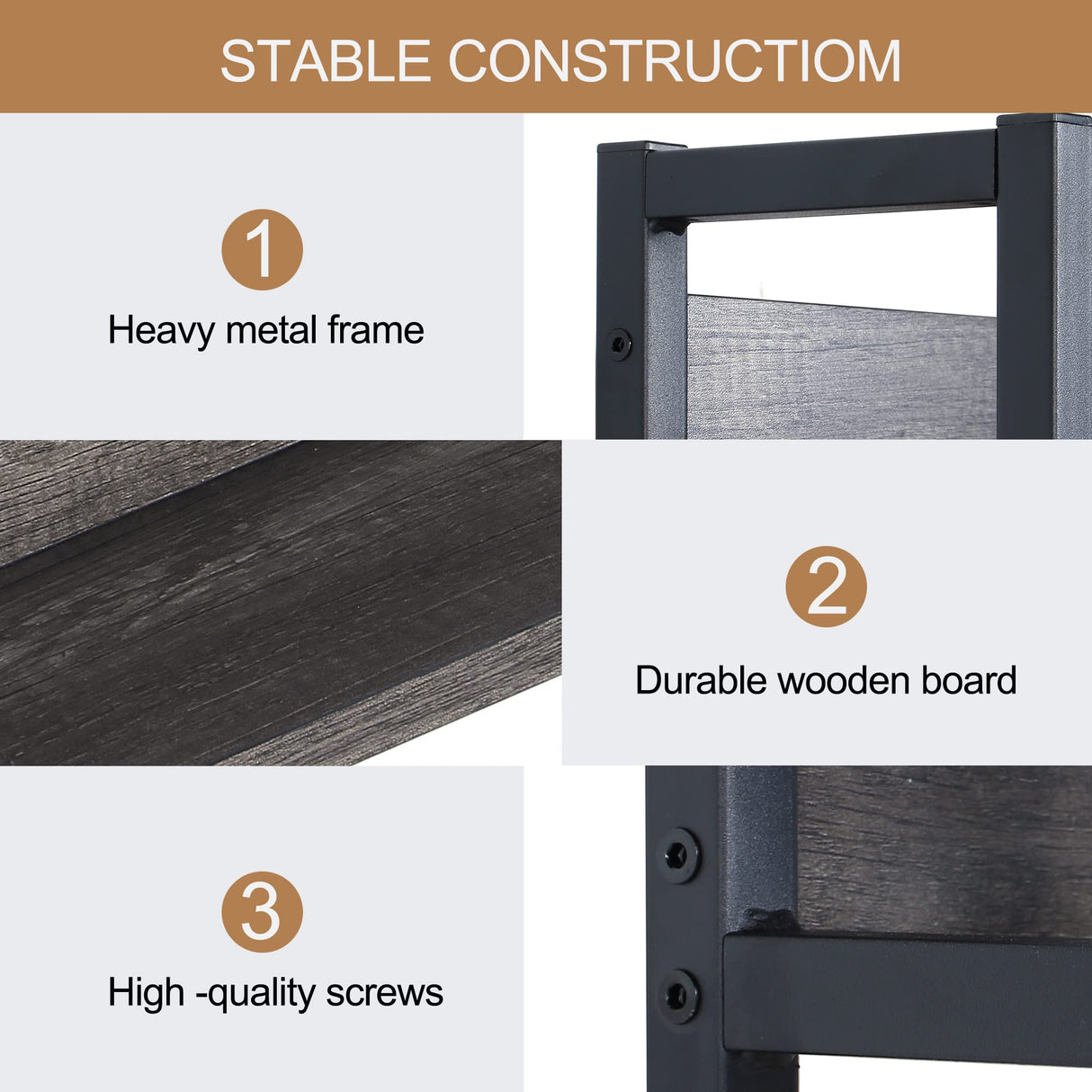 NAIYUFA Kitchen Bakers Rack with Baskets,5-Tier Utility Storage Shelf with Hooks, Microwave Oven Stand Rack, Free Standing Kitchen Shelf Vintage Grey NAIYUFA