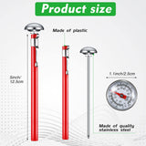 Xuhal 6 Pcs Stainless Steel Kitchen Thermometer with 5 Inch Long Stem 1 Inch Dial Thermometer Milk Frothing Food for Oven Probe Meat Grill BBQ Cooking Chocolate Water(Red) Xuhal
