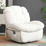 EDWELL Power Recliner Chair, Massage Rocker Recliner Chairs for Adults with Heated, Oversized Rocker Swivel Chairs for Living Room, Comfy Nursery Rocking Chairs with USB-C Ports and Side Pocket, White EDWELL